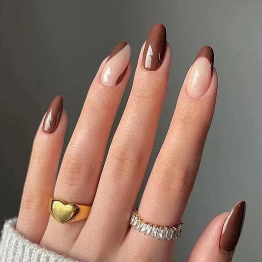 Neutral Brown French Tips