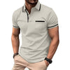 Polo Shirt Men's Short Sleeve Button Lapel Lightweight Turn-down Sport