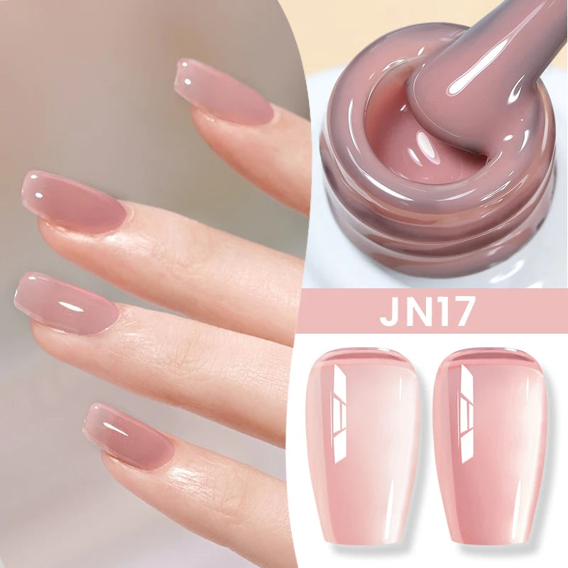 Jelly Nude Gel Nail Polish 10ml Light Pink Peach Translucent Color UV