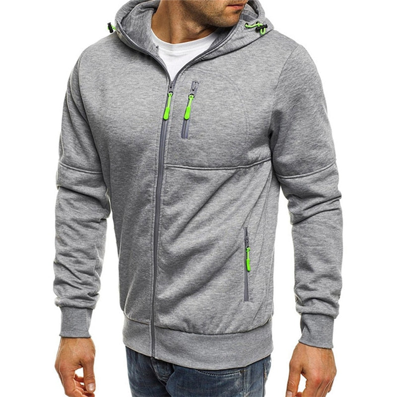 Men Sweatshirts Hooded Coats Casual Zipper Tracksuit Fashion Outerwear