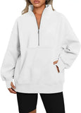 Casual Sweatshirts Half Zip Women Pullover