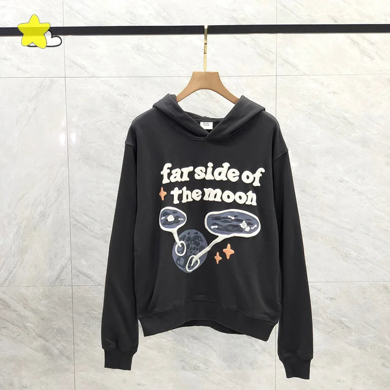 Casual Fashion Foam Print Hoodie Men High-Quality Cotton Hooded Pullover