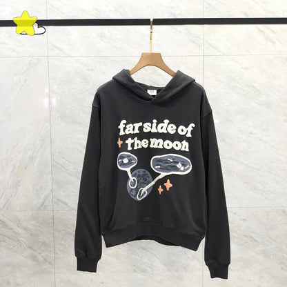 Casual Fashion Foam Print Hoodie Men High-Quality Cotton Hooded Pullover