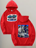 Men's Retro Racing Print Hip Hop Hoodie