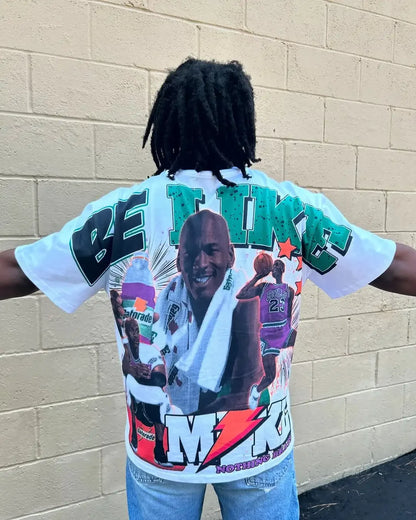 American Letter Graffiti Cotton T-Shirt Men’s Casual Sports Streetwear