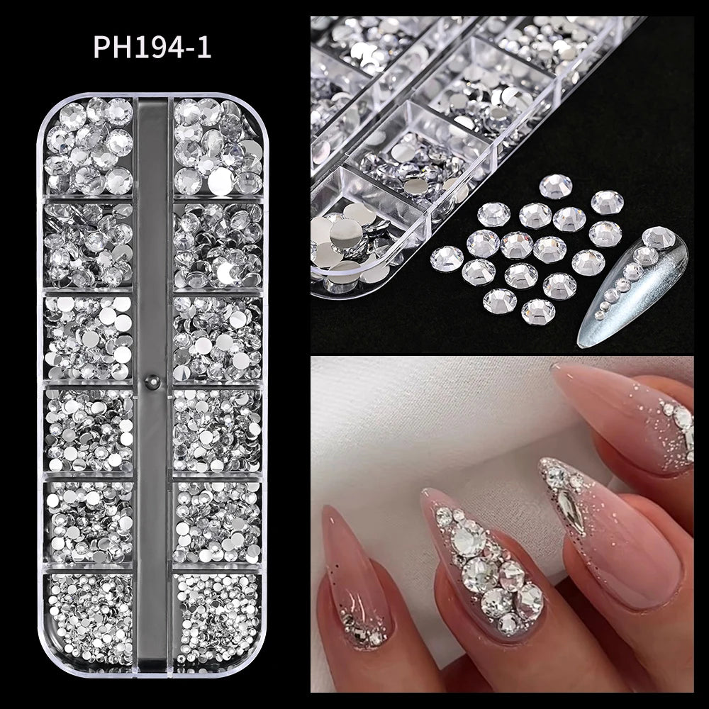 Round White Pearl Nail Beads