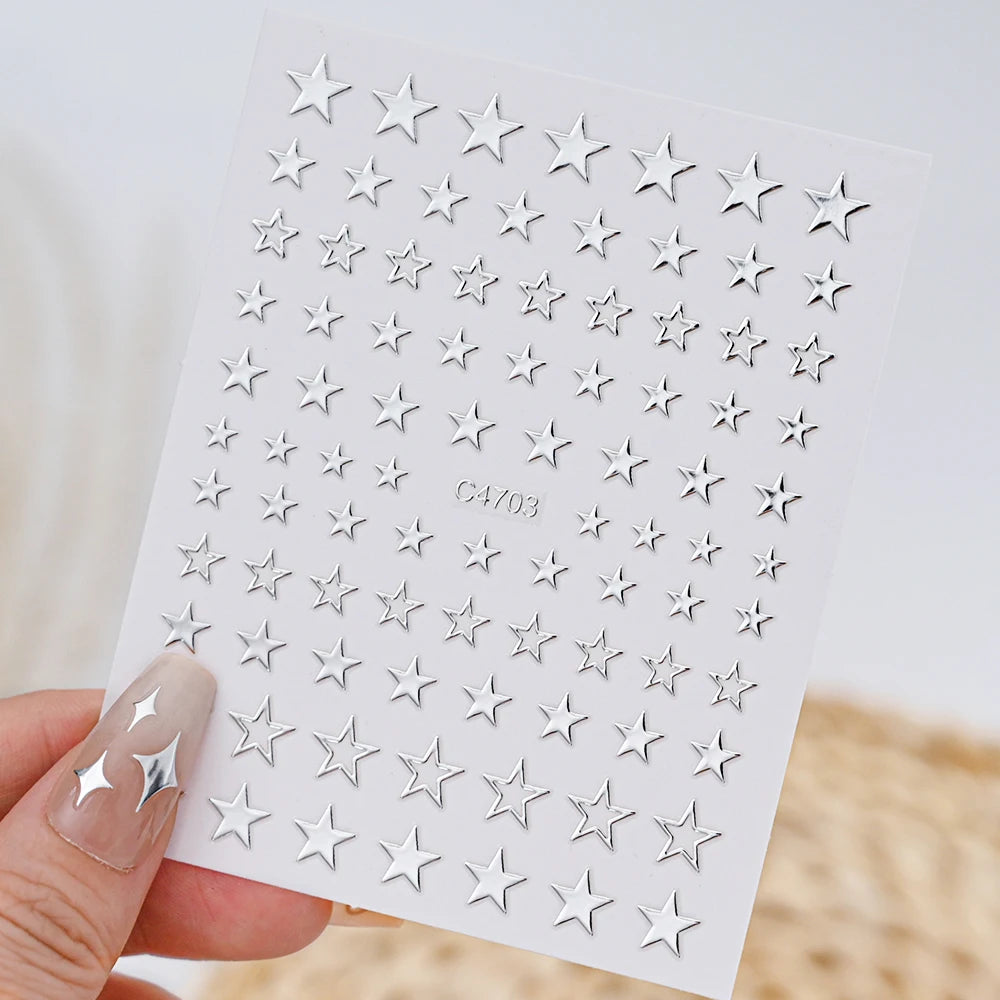 Glossy Y2K Star Nail Decals