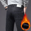 Mens Fleece Lined Jeans Cargo Pocket Straight Leg Winter Warm Denim