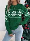 Womens Snowflake Christmas Sweater Contrast Color Knit Pullover Winter