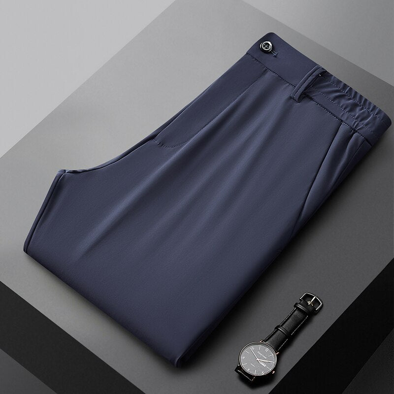 Korean Classic Summer Trousers Slim Stretch Business Pants for Men