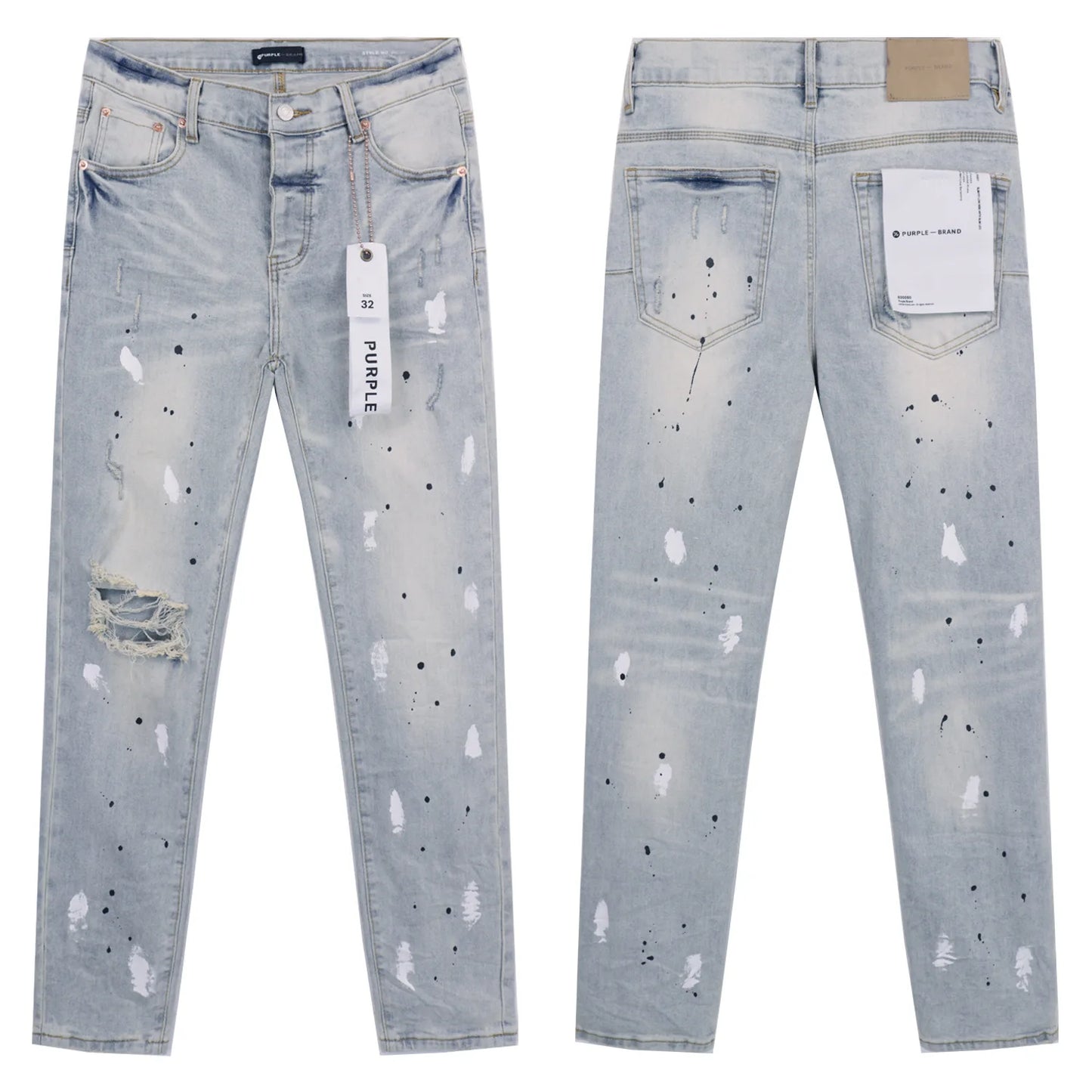 Ripped Patch Jeans Men Retro Streetwear Straight Trousers