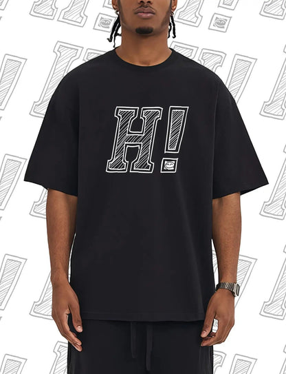 Say Hi Graphic Oversize T-shirts Casual Kpop Top Y2K Tees Streetwear