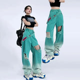 Damen Baggy Pants High Waist Streetwear Style