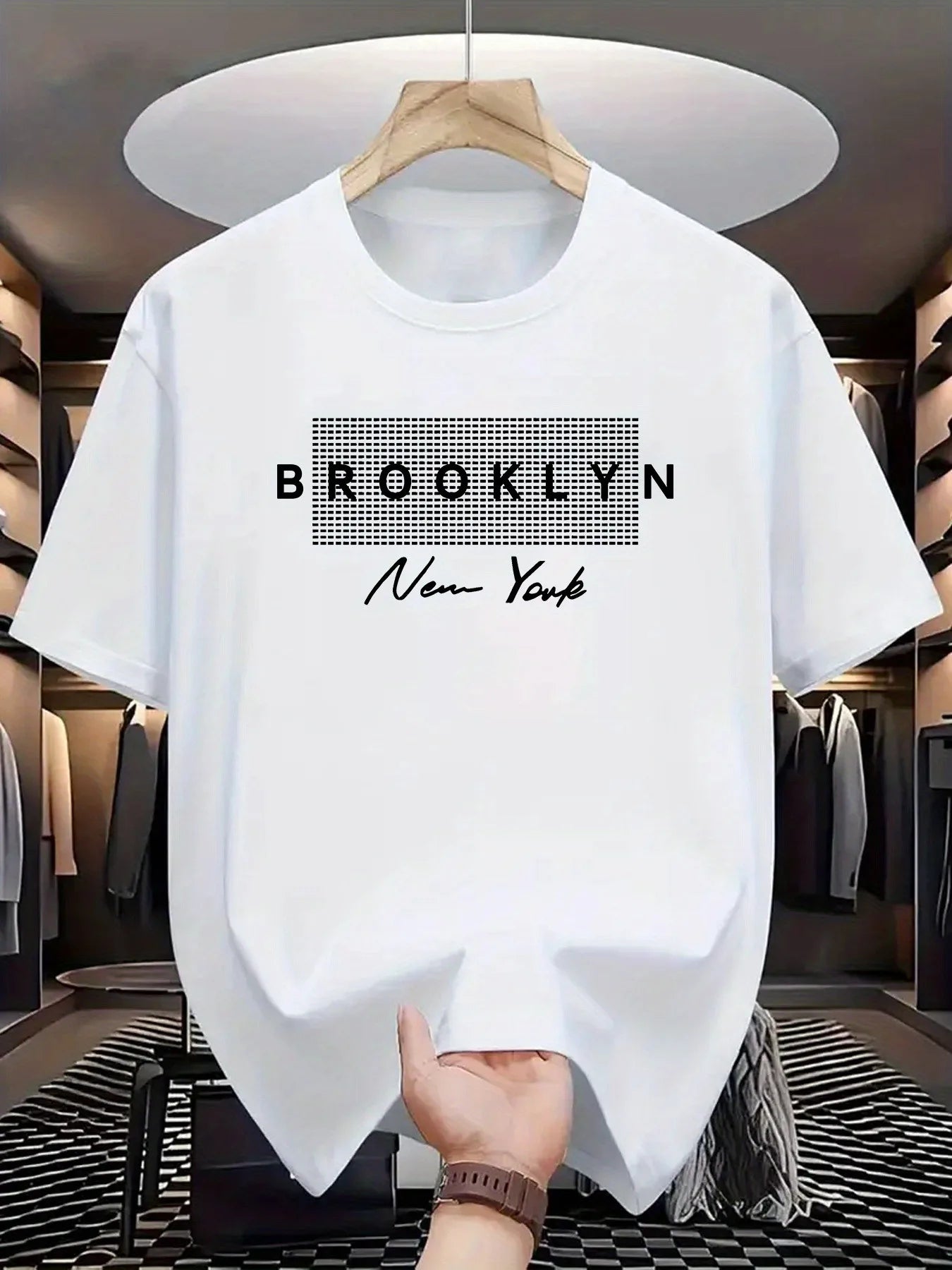 Brooklyn, NY Men's T-Shirt Crew Neck Slightly Stretchy Fabric