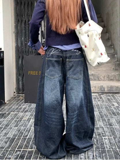 Y2K Vintage Baggy Wide Leg Jeans for Women