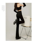 Retro Jeans for Women High Waisted and Slim Split Wide Leg Pants