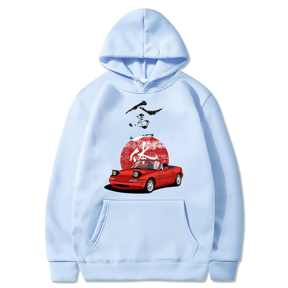 Mens Hoodie Jdm Drift Red Car Fashion Tops Harajuku