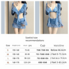 Four Piece Bikini Set Halter Neck Long Sleeve Cover Up Swimsuit