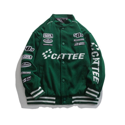 jacket loose  high arcade car embroidered men baseball