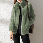 Women Jacket Thickened Coat  Collar Fashion Double-sided