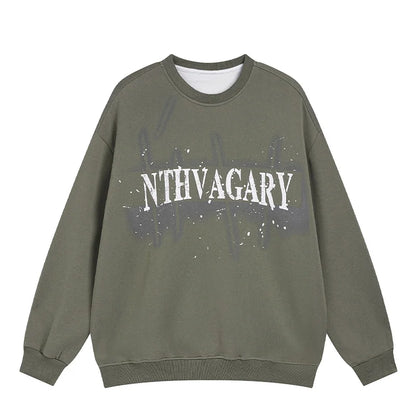 Men Letter Print Sweatshirt Streetwear Fashion Pullover