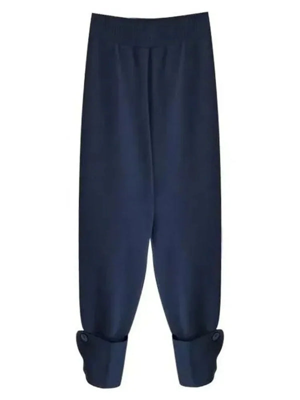 Womens Knit Harem Joggers High Waist Fleece Baggy Sweatpants Winter