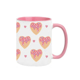 Heart Shaped Desserts Printed Mug 11oz Ceramic Mug Coffee Cup Valentine's Day