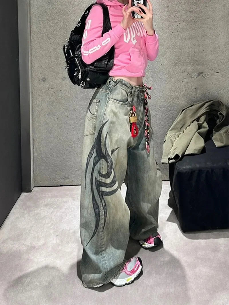 American Gothic Blue Wash High Waist Jeans