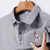 Comfortable Embroidered Short Sleeved Polo Top For Summer