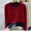Womens Colorblock Cardigan Sweater Cozy Knit Oversized Fall Jacket