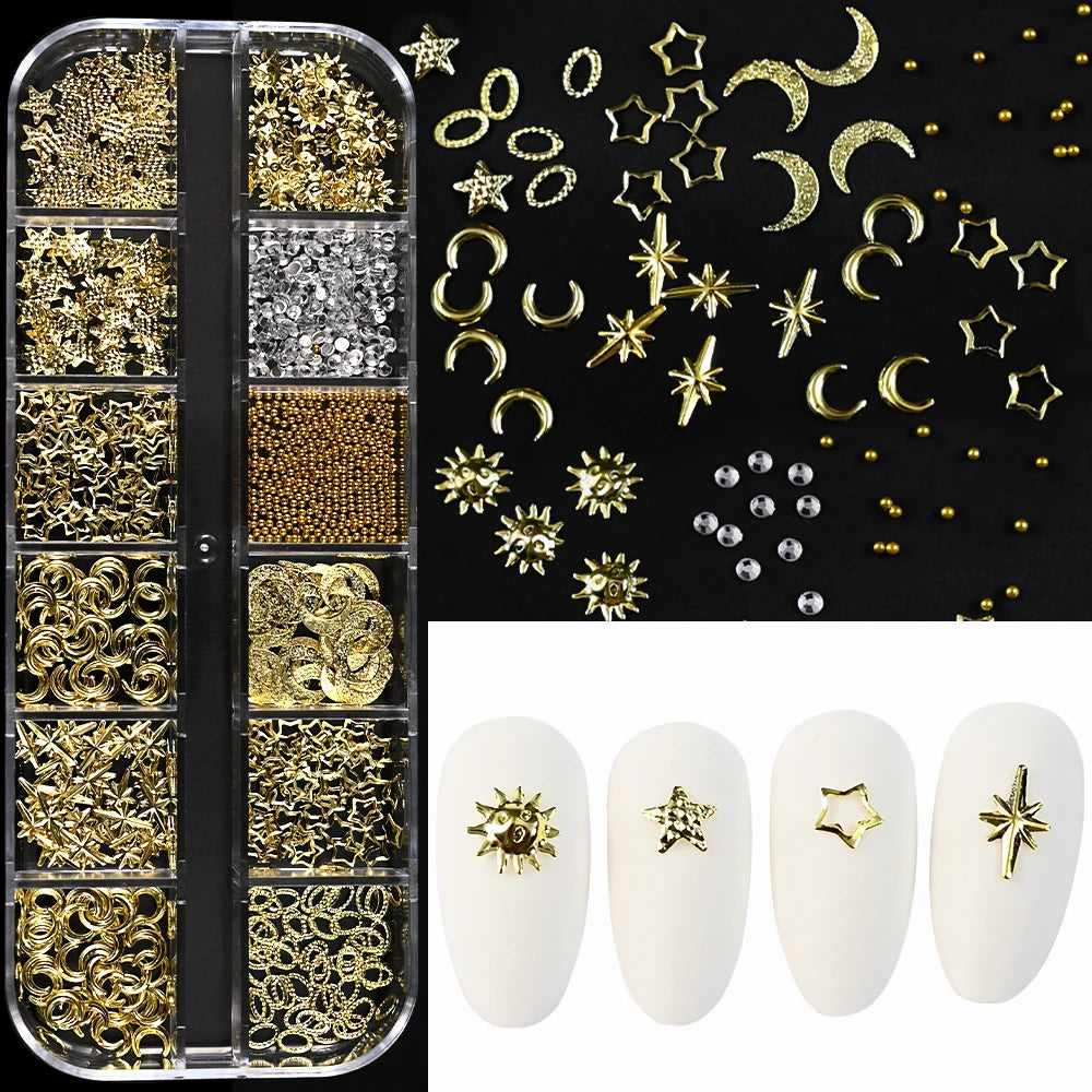 Gold Metallic Nail Art Decorations