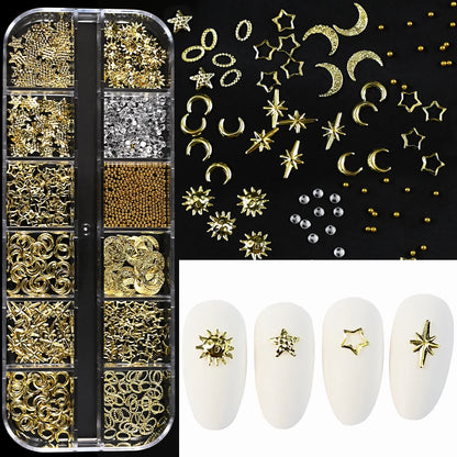 Gold Metallic Nail Art Decorations