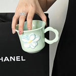 flower shaped mug, cute ceramic cup