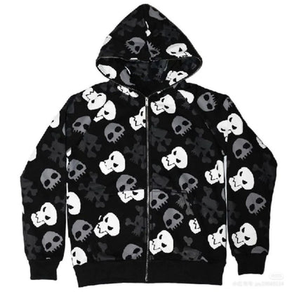 Kapuzenpullover New Baggy Skull Print Hoodie Damen