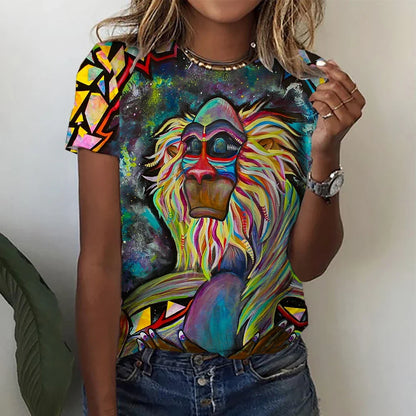 Women’s Gradient Blouse 3D Floral Print Y2K Casual Tee