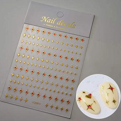 Glossy Y2K Star Nail Decals