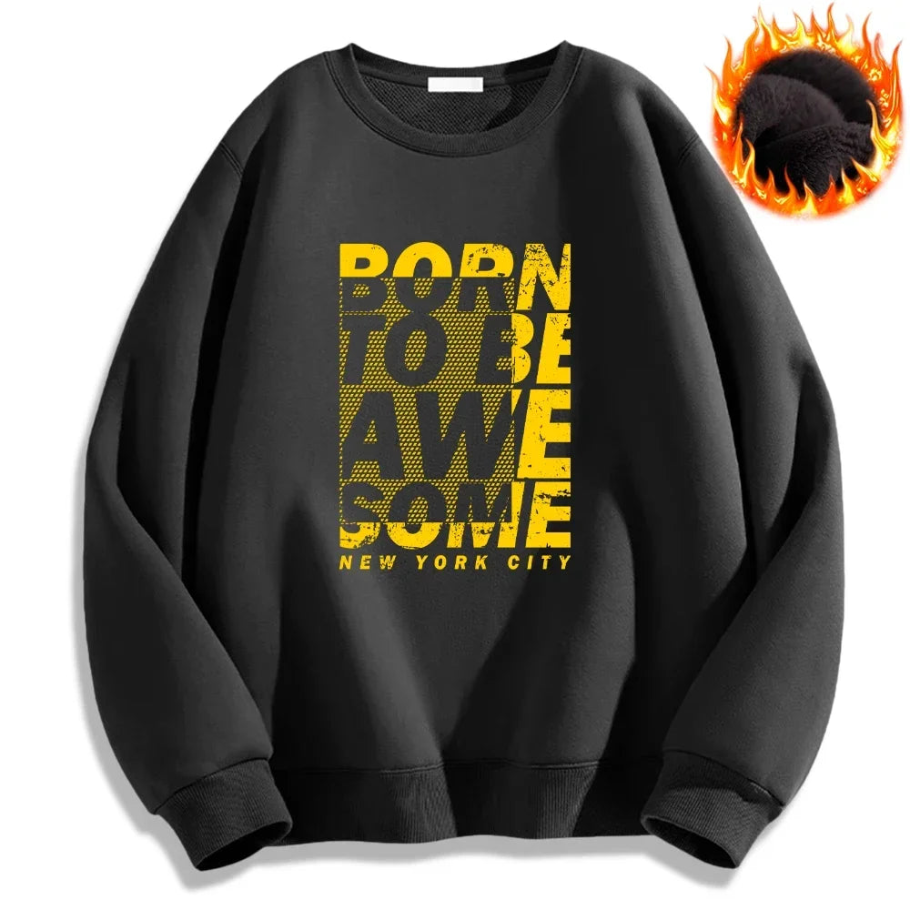 Born To Be A We Some Letter Printed Sweatshirt  Cozy Loose Pullover