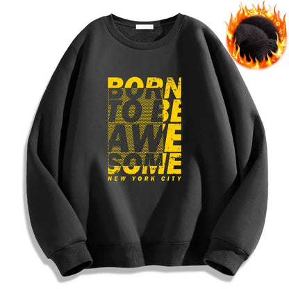 Born To Be A We Some Letter Printed Sweatshirt  Cozy Loose Pullover