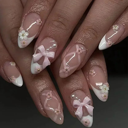 Summer Floral Short Fake Nail Tips