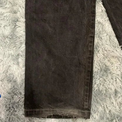 Y2K Hip Hop Retro Graphic Baggy Jeans Black Pants