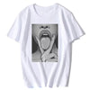 Edgy Graphic Tee Unisex Punk Gothic Tongue Print Streetwear Shirt