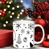 2025 1pc Black Santa Claus 3d 11oz Ceramic Mug With Handle