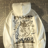 Retro Cat hoodie Streetwear Women Loose Japanese Oversize Silver Fox Velvet Coat - xinnzy