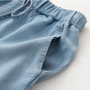 Blue Lyocell High Waist Wide Leg Denim Pants for Women