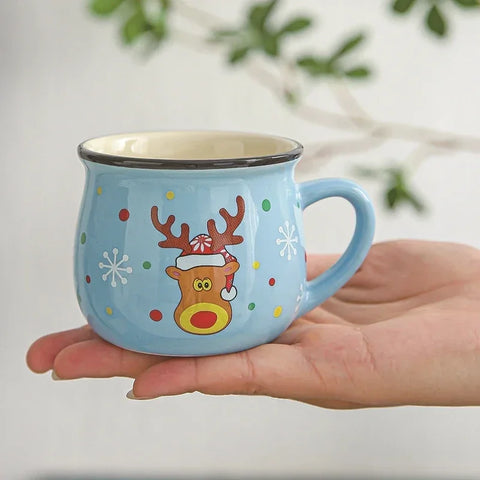 Christmas Mug Breakfast Cups Cartoon Santa