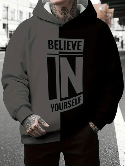 Men's 3D Color Block Print Sweatshirts Harajuku