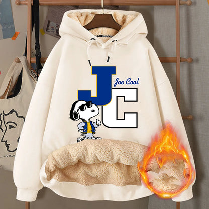 Winter Snoopy Fleece Hoodie Adult Cartoon Warm Sweatshirt Gift Coat