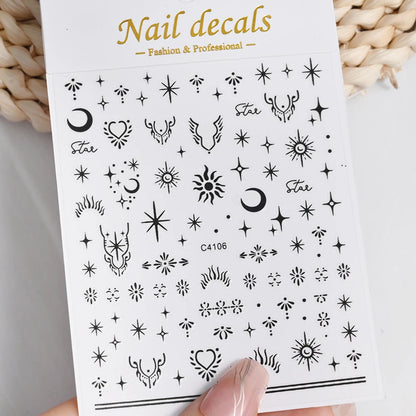 Glossy Y2K Star Nail Decals
