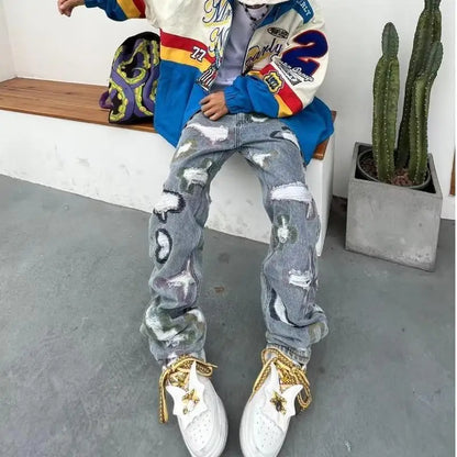 American Heavy Jeans High Street Hip-Hop