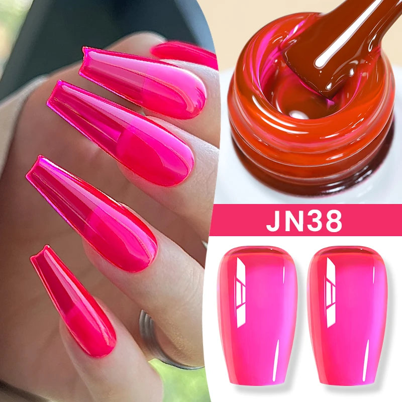Jelly Nude Gel Nail Polish 10ml Light Pink Peach Translucent Color UV
